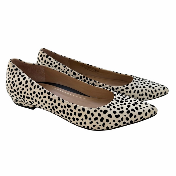 Vionic Shoes - VIONIC Lena Spot Black Off-White Size 9 Ballet Flat Pointed Toe Comfort Slip ons